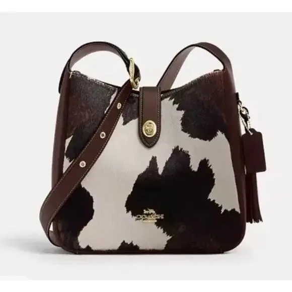 Stylish Coach Hadley Cow Print Convertible Crossbody Bag - Picture 1 of 11